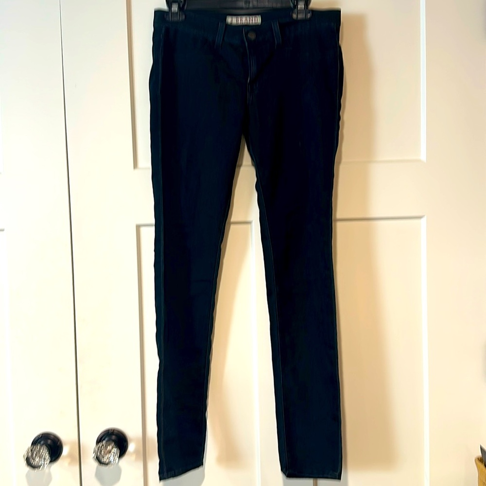 J Brand women denim; dark wash; lightweight; straight leg; size 28
